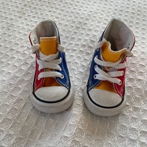 Baby Size 4 Primary Color, Color Blocking High Top Converse
